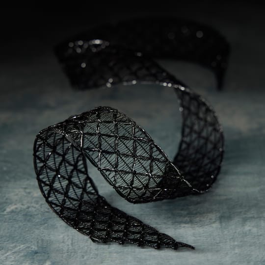 1" x 3yd. Black Crochet Net Ribbon by Celebrate It™ Classic